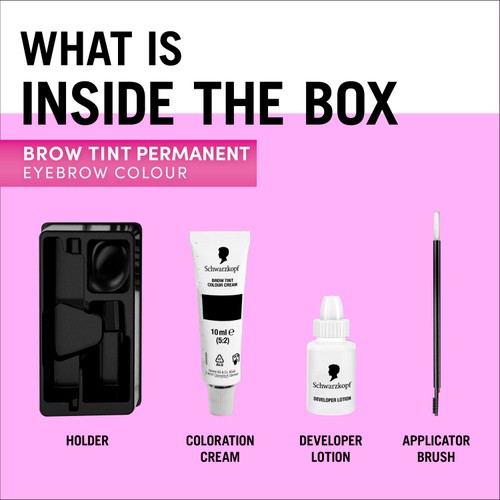 Schwarzkopf Brow Tint Permanent Eyebrow Colour Black thumbnail 4