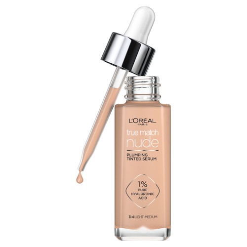 L'Oreal Paris True Match Nude Plumping Tinted Serum, Light Medium