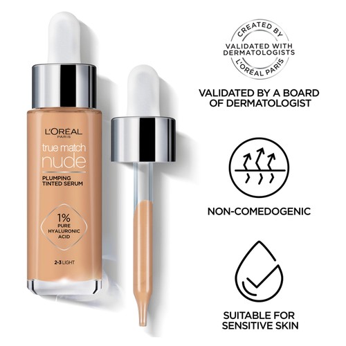 L'Oreal Paris True Match Nude Plumping Tinted Serum, Hyaluronic Acid, Tan thumbnail 6