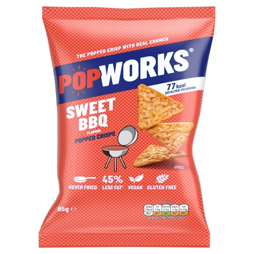 Popworks Sweet BBQ Popped Crisps Sharing Bag thumbnail 3