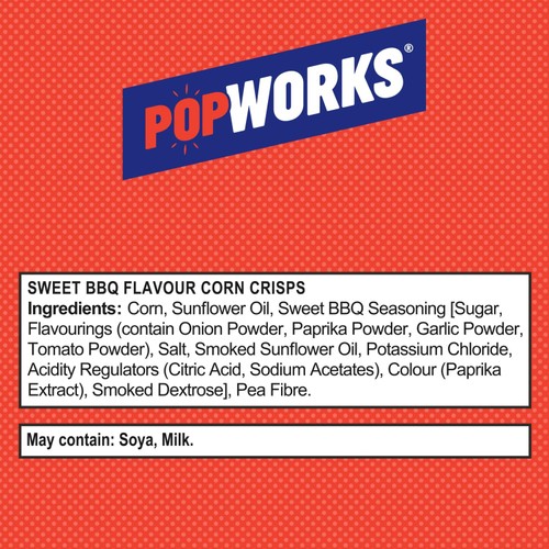 Popworks Sweet BBQ Popped Crisps Sharing Bag thumbnail 4
