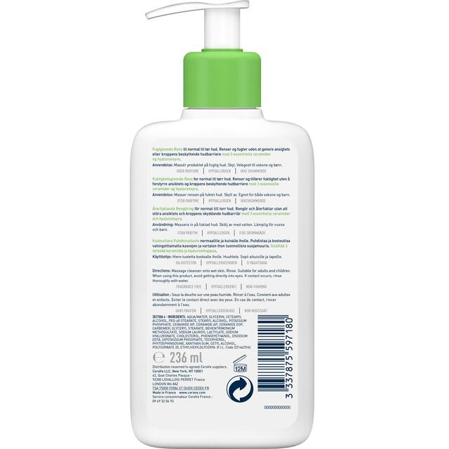 CeraVe Hydrating Cleanser with Hyaluronic Acid thumbnail 3