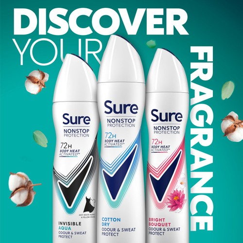 Sure Women 72hr Nonstop Protection Invisible Aqua Antiperspirant Deodorant thumbnail 5