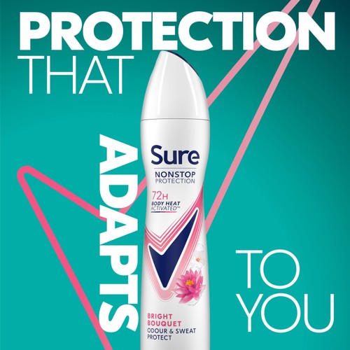 Sure Women 72hr Nonstop Protection Bright Bouquet Antiperspirant Deodorant  thumbnail 2