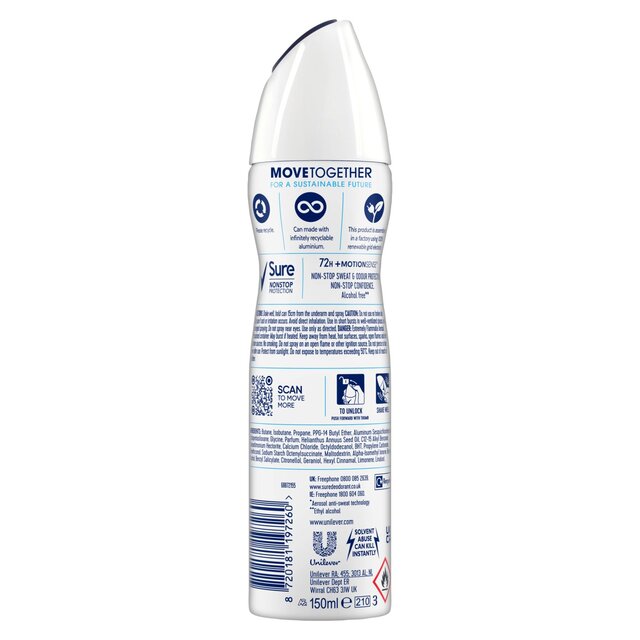 Sure Women 72hr Nonstop Protection Cotton Dry Antiperspirant Deodorant thumbnail 3