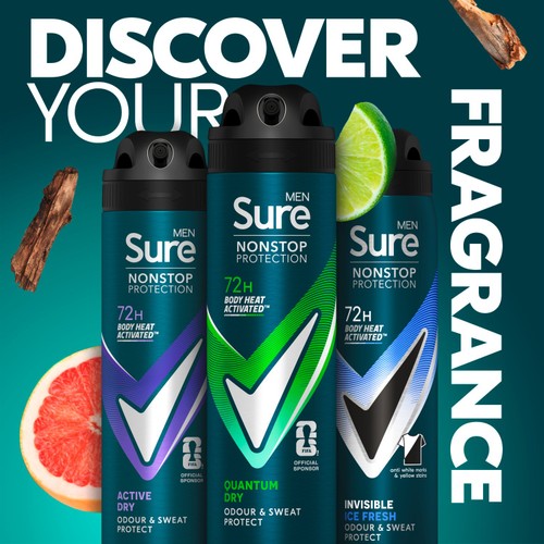 Sure Men 72hr Nonstop Protection Quantum Dry Antiperspirant Deodorant thumbnail 5