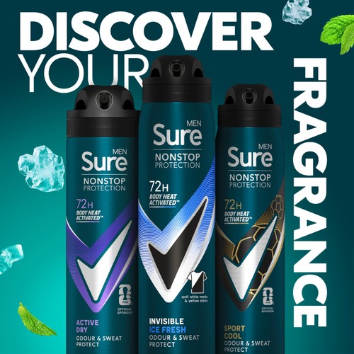 Sure Men 72hr Nonstop Protection Invisible Ice Antiperspirant Deodorant thumbnail 6