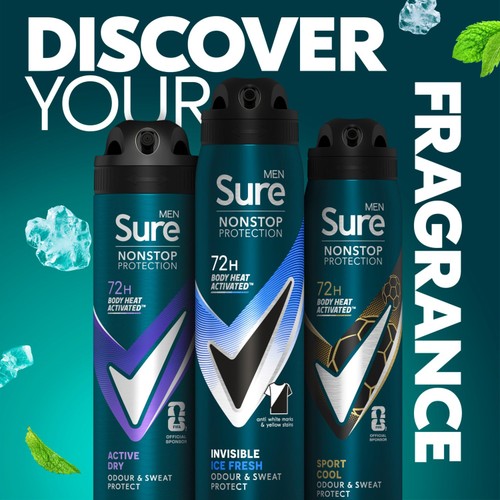 Sure Men 72hr Nonstop Protection Invisible Ice Antiperspirant Deodorant thumbnail 8