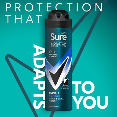 Sure Men 72hr Nonstop Protection Invisible Ice Antiperspirant Deodorant thumbnail 3
