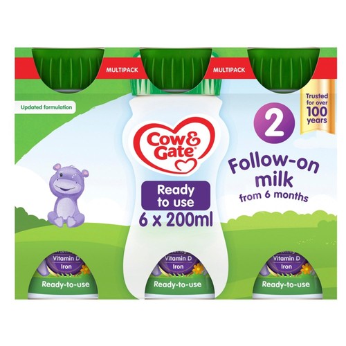 Cow & Gate 2 Follow On Baby Milk Formula Liquid Ready to Feed 6-12 Months thumbnail 2