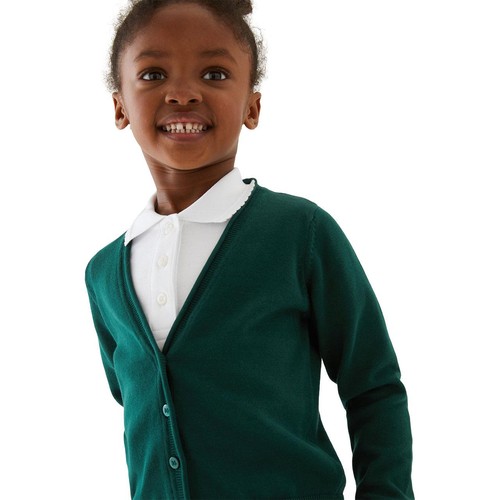 M&S Green 2pk Cotton Cardigan 6-7Y thumbnail 3