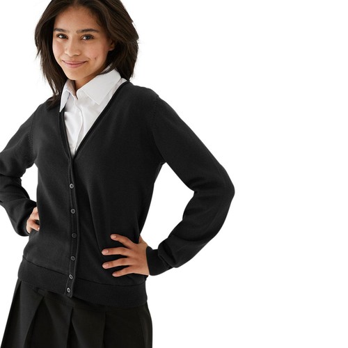 M&S Black 2pk Cotton Cardigan, 7-8Y thumbnail 3