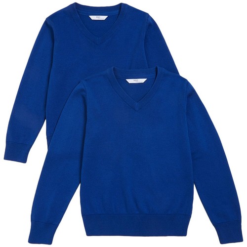 M&S Unisex 2Pk Cotton Jumper with Staynew 3-4 Y
