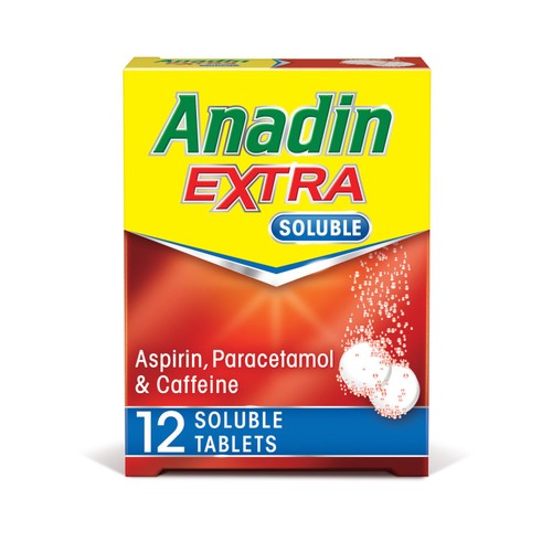 Anadin Extra Soluble Aspirin, Paracetamol, & Caffeine Tablets, 12s thumbnail 2