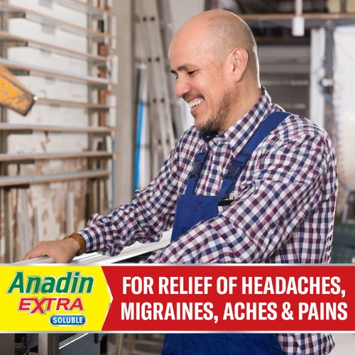 Anadin Extra Soluble Aspirin, Paracetamol, & Caffeine Tablets, 12s thumbnail 5