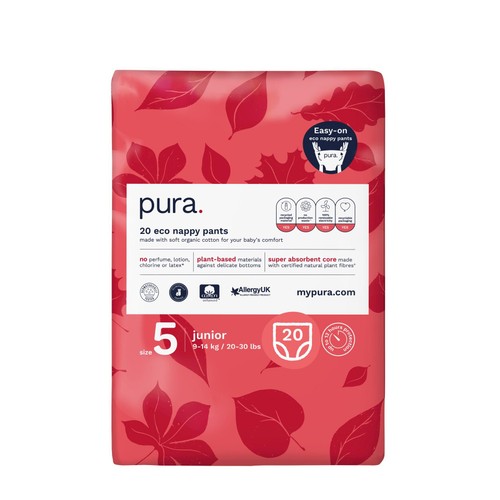 Pura Eco Nappy Pants, Size 5 (9-14kg) Mega Pack thumbnail 2