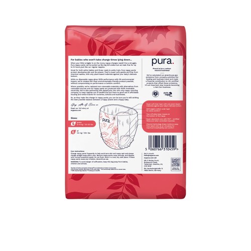 Pura Eco Nappy Pants, Size 5 (9-14kg) Mega Pack thumbnail 5