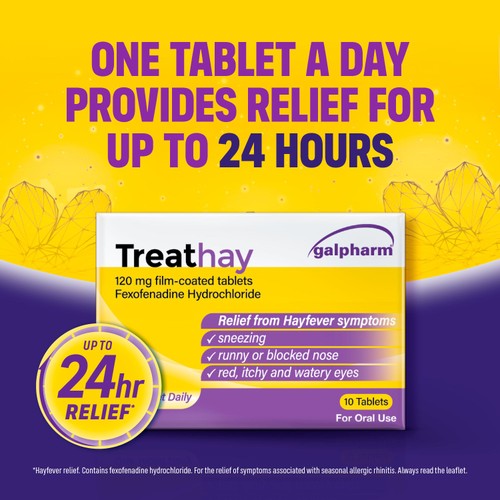 Galpharm TreatHay Hayfever Tablets Fexofenadine thumbnail 3