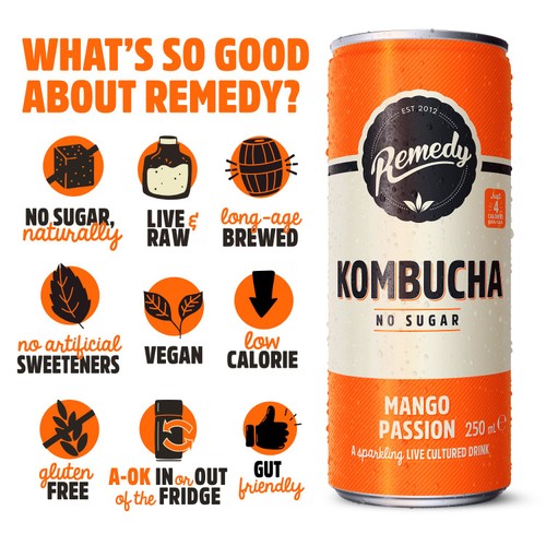 Remedy Kombucha Mango Passion Multipack thumbnail 4