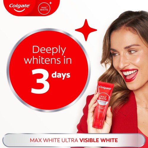 Colgate Max White Ultra Active Foam At Home Teeth Whitening Toothpastee thumbnail 2