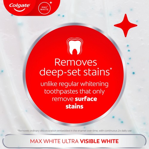 Colgate Max White Ultra Active Foam At Home Teeth Whitening Toothpastee thumbnail 5