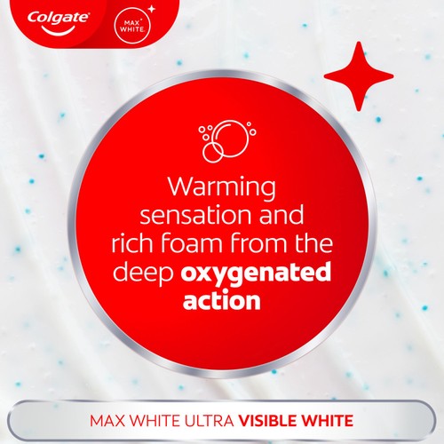 Colgate Max White Ultra Active Foam At Home Teeth Whitening Toothpastee thumbnail 6