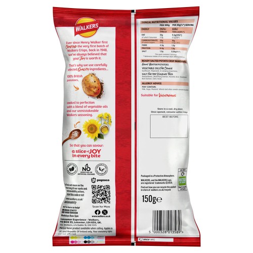 Walkers Ready Salted Sharing Bag Crisps thumbnail 2