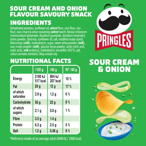 Pringles Sour Cream & Onion Crisps Can thumbnail 8