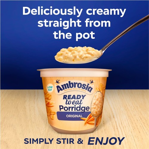 Ambrosia Ready to Eat Porridge Oat Cereal Pot Original thumbnail 7