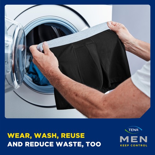 Tena Men Washable Incontinence Boxer Black Size Medium thumbnail 5