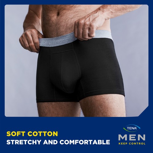 Tena Men Washable Incontinence Boxer Black Size Medium thumbnail 7