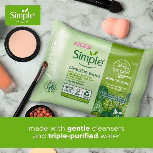 Simple Kind to Skin Biodegradable Face Wipes thumbnail 2