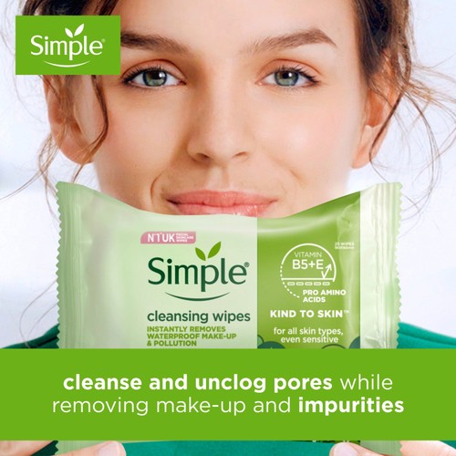 Simple Kind to Skin Biodegradable Face Wipes thumbnail 4