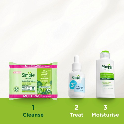 Simple Kind to Skin Biodegradable Face Wipes thumbnail 3