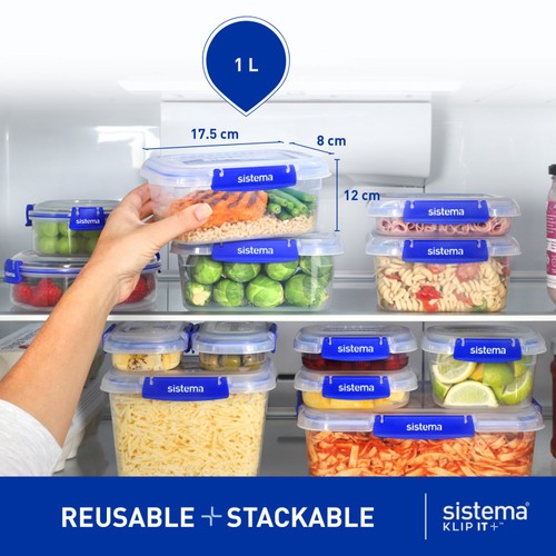 Sistema Klip It Plus Rectangle 1L Food Storage Container Airtight thumbnail 2