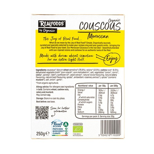 Realfoods Organic Moroccan Couscous thumbnail 2