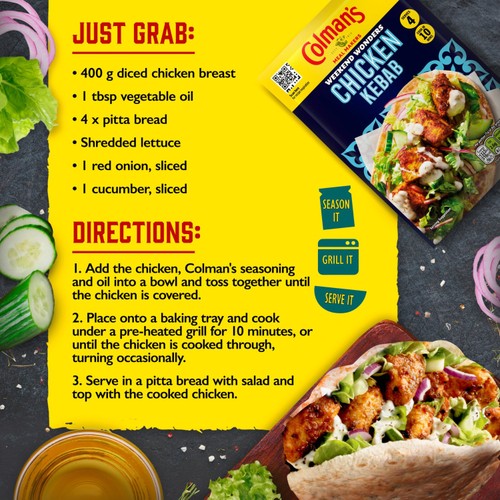 Colman's Weekend Wonders Chicken Kebab Recipe Mix thumbnail 4