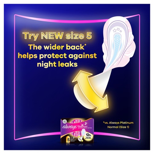 Always Platinum Long Sanitary Towels Wings Size 2 thumbnail 8