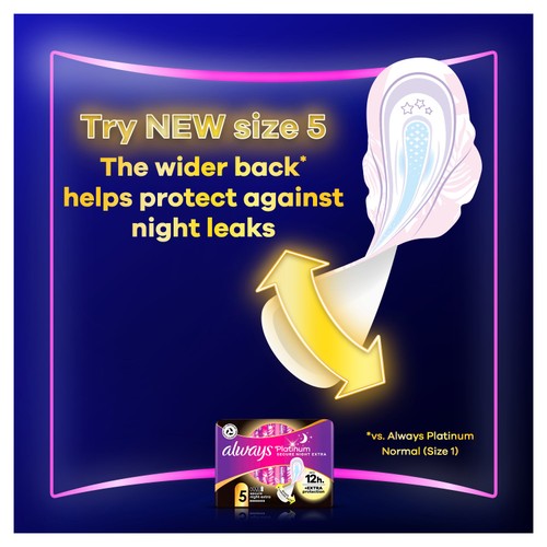 Always Platinum Day & Night (Size 3) Sanitary Towels With Wings thumbnail 8