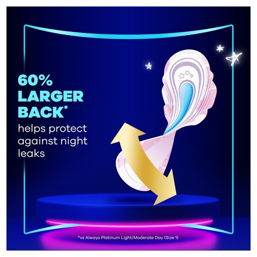 Always Platinum Secure Night Sanitary Towels Wings Size 4 thumbnail 3