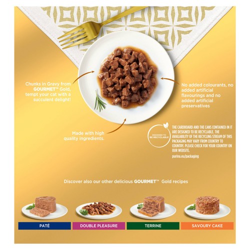Gourmet Gold Chunks in Gravy Gravy Collection Wet Cat Food  thumbnail 4
