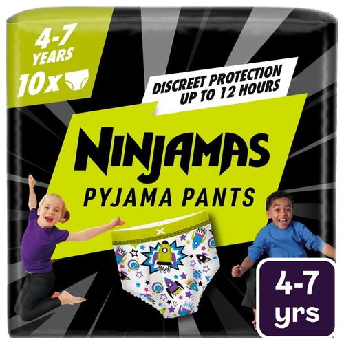 Pampers Ninjamas Pyjama Pants Boys, 10 Pyjama Pants, 4-7 Years, 17-30kg