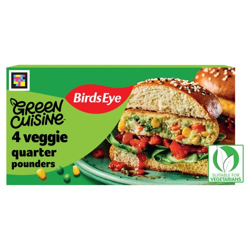 Birds Eye 4 Veggie Quarter Pounders 454g