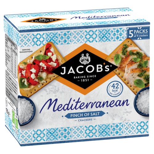 Jacob's Mediterranean Pinch of Salt Crackers Multipack thumbnail 2
