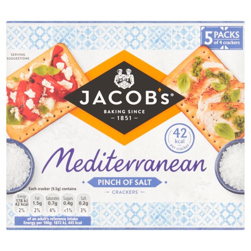 Jacob's Mediterranean Pinch of Salt Crackers Multipack thumbnail 6