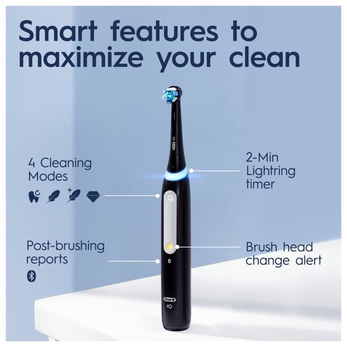 Oral-B iO4 Black & White Electric Toothbrush Duo Pack + Travel Case thumbnail 5