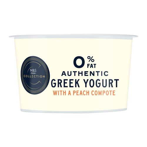 M&S Authentic Greek 0% Yogurt with Peach