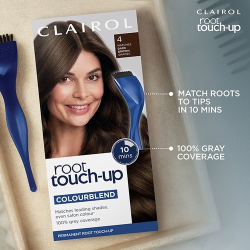 Clairol Root Touch-Up Permanent Hair Dye 4 Dark Brown, Full Coverage thumbnail 8