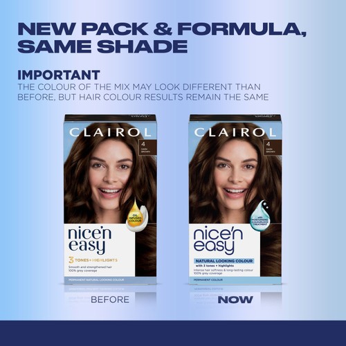 Clairol Nice'n Easy Hair Dye, 4 Dark Brown thumbnail 2