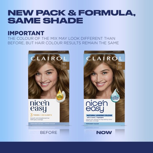 Clairol Nice'n Easy Hair Dye, 6G Light Golden Brown thumbnail 2